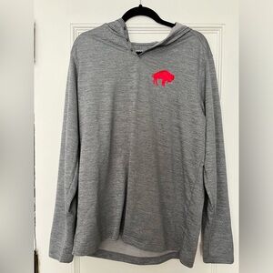 Antigua Hooded Pullover Buffalo Bills Snap Collar - Large